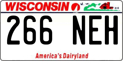WI license plate 266NEH