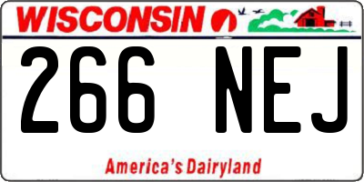 WI license plate 266NEJ