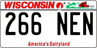 WI license plate 266NEN