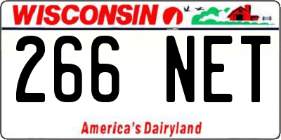 WI license plate 266NET