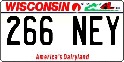 WI license plate 266NEY