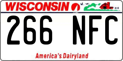 WI license plate 266NFC