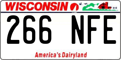 WI license plate 266NFE