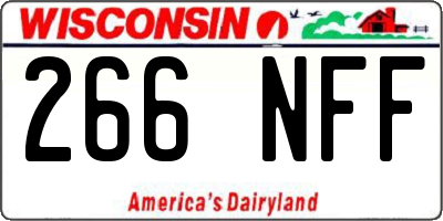 WI license plate 266NFF