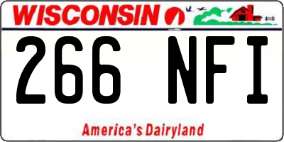 WI license plate 266NFI