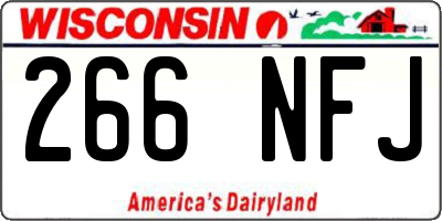 WI license plate 266NFJ