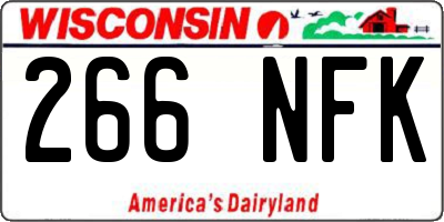 WI license plate 266NFK