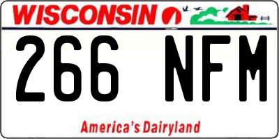 WI license plate 266NFM
