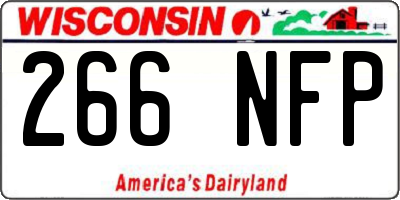 WI license plate 266NFP
