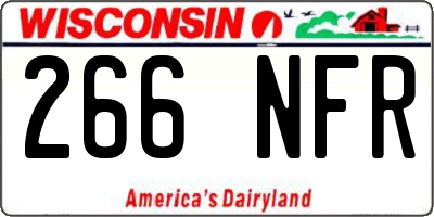 WI license plate 266NFR