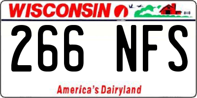 WI license plate 266NFS