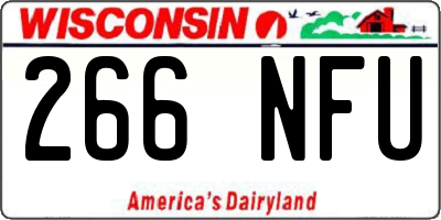 WI license plate 266NFU