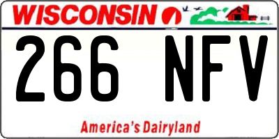 WI license plate 266NFV