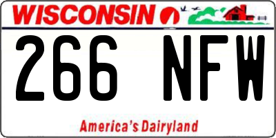 WI license plate 266NFW
