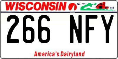 WI license plate 266NFY