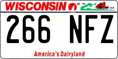 WI license plate 266NFZ
