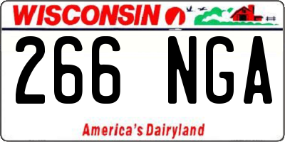 WI license plate 266NGA