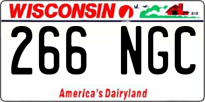 WI license plate 266NGC