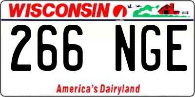 WI license plate 266NGE