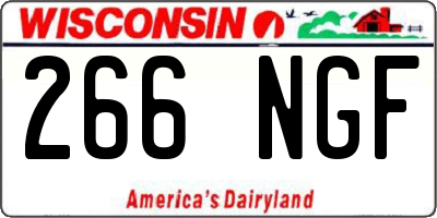 WI license plate 266NGF
