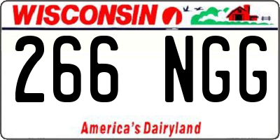 WI license plate 266NGG