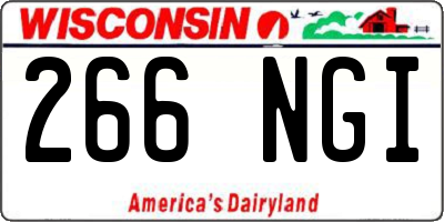 WI license plate 266NGI