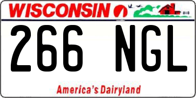 WI license plate 266NGL