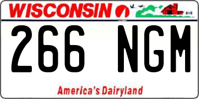 WI license plate 266NGM