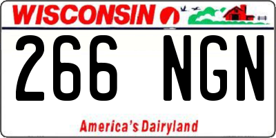 WI license plate 266NGN