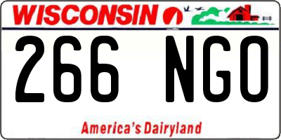 WI license plate 266NGO