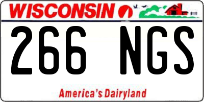 WI license plate 266NGS