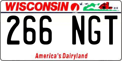 WI license plate 266NGT