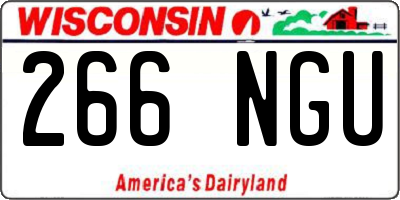 WI license plate 266NGU