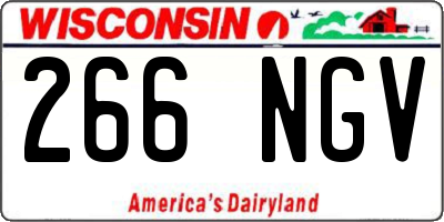 WI license plate 266NGV