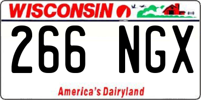 WI license plate 266NGX