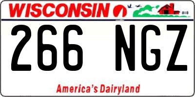 WI license plate 266NGZ