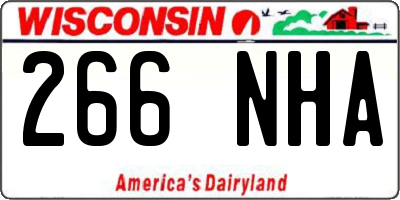 WI license plate 266NHA