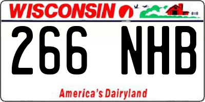 WI license plate 266NHB