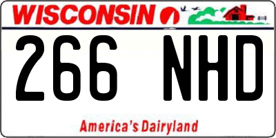 WI license plate 266NHD