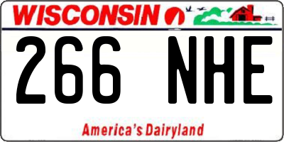 WI license plate 266NHE