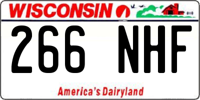 WI license plate 266NHF