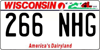WI license plate 266NHG