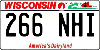 WI license plate 266NHI