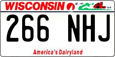 WI license plate 266NHJ