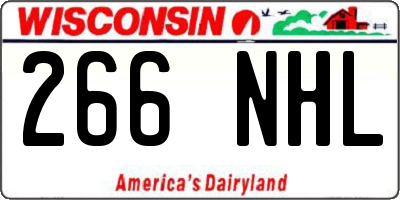 WI license plate 266NHL