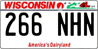 WI license plate 266NHN