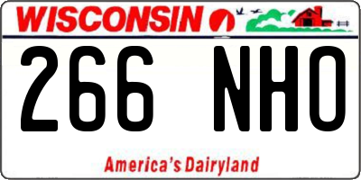 WI license plate 266NHO