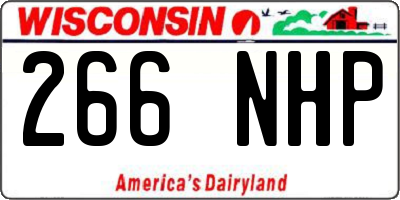 WI license plate 266NHP