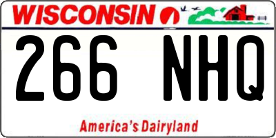 WI license plate 266NHQ