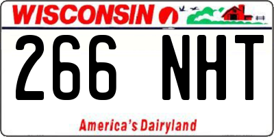 WI license plate 266NHT